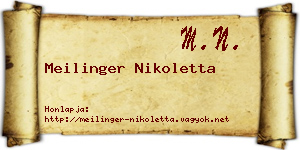 Meilinger Nikoletta névjegykártya